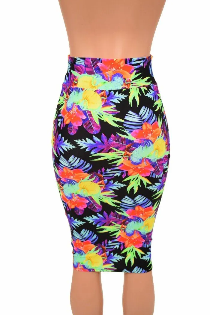 27" Sonic Bloom Pencil Skirt