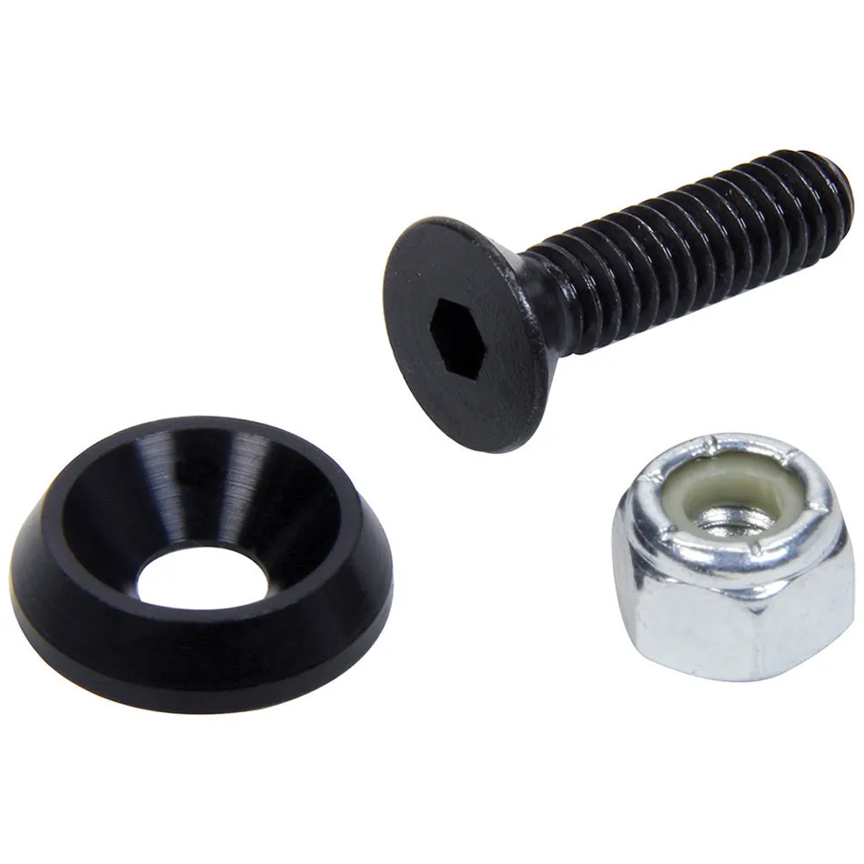 Allstar Performance Countersunk Bolt Kit - 1.000" Long - Hex Drive Head - 3/4" OD Countersunk Washers/Nuts - Aluminum/Steel - Black - (Set of 10)