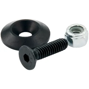 Allstar Performance Countersunk Bolt Kit - Black - 1/4" x 1" w/1-1/4" O.D. Washer (50 Pack)