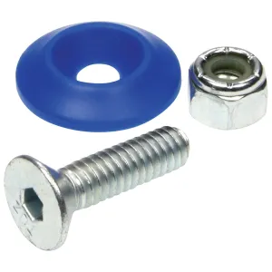 Allstar Performance Plastic Countersunk Bolt Kit - 1/4" x 1" - Blue (50 Pack)