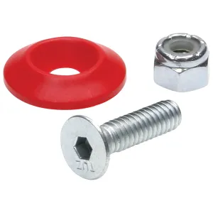 Allstar Performance Plastic Countersunk Bolt Kit - 1/4" x 1" - Red (50 Pack)