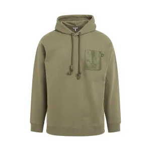 Anagram Patch Pocket Hoodie in Military Green