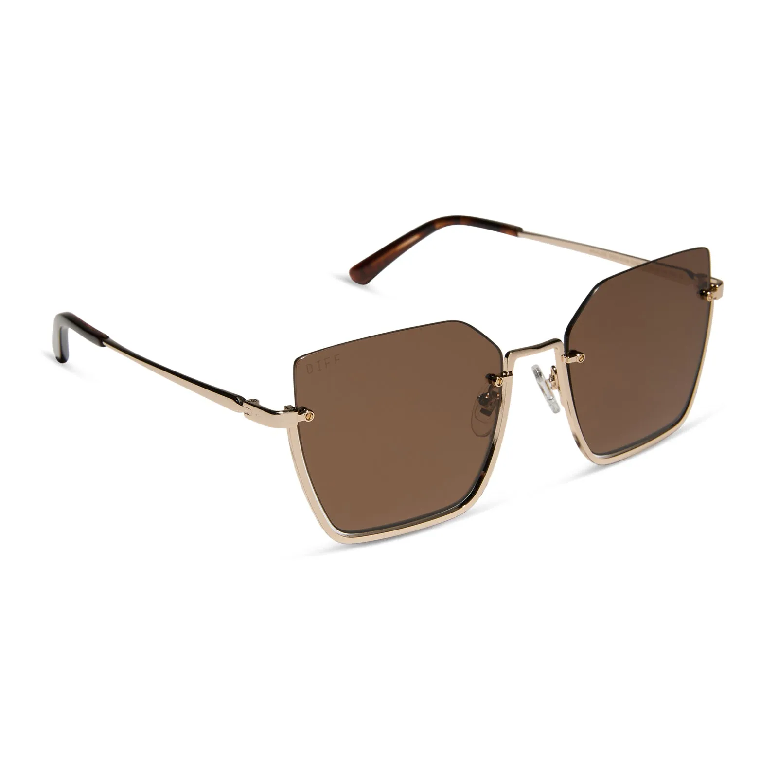 ANALISE - GOLD W SEQUOIA TORT TEMPLE TIPS   BROWN POLARIZED SUNGLASSES