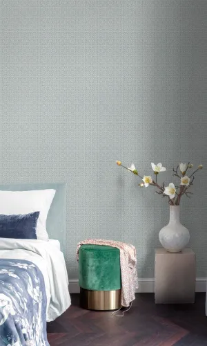 Baby Blue Interlock Wallpaper R6857