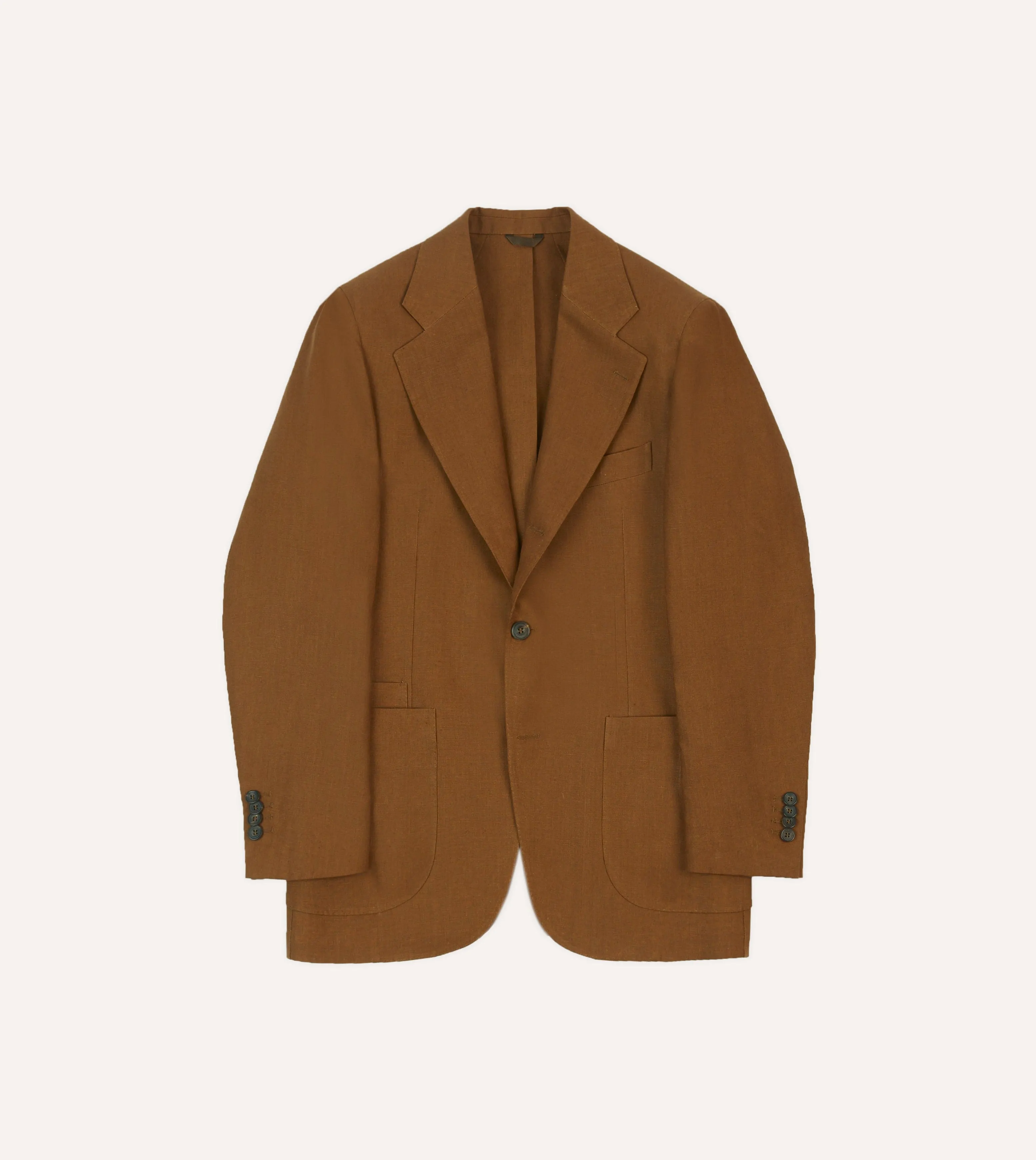 Brown Irish Linen Tailored Jacket