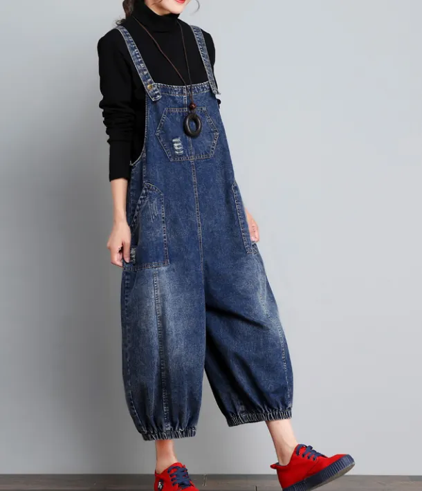 Casual  Spring Denim Overall Loose  Women Jumpsuits QYCQ05118