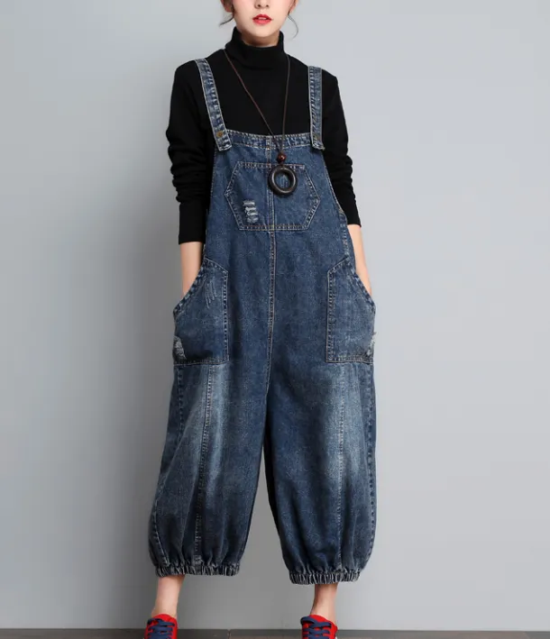 Casual  Spring Denim Overall Loose  Women Jumpsuits QYCQ05118