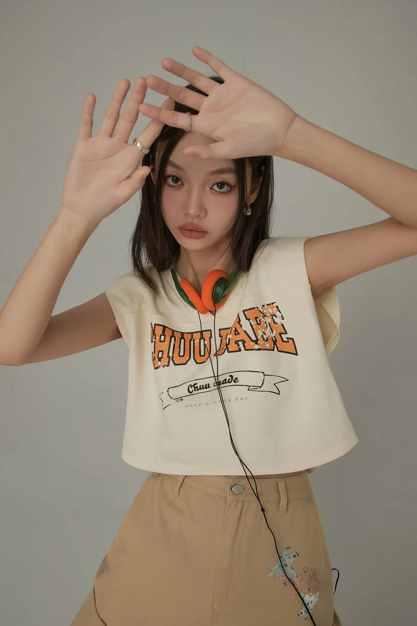 Chuu Babe Sleeveless Cotton V-Neck Top