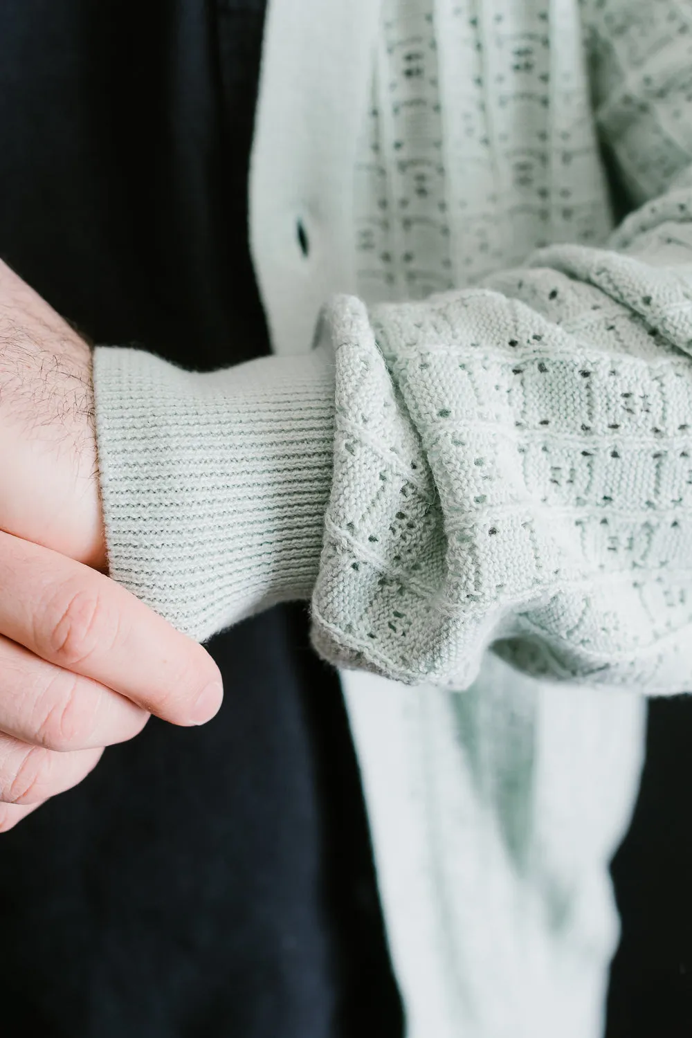 Classic Cardigan Domino - Seafoam