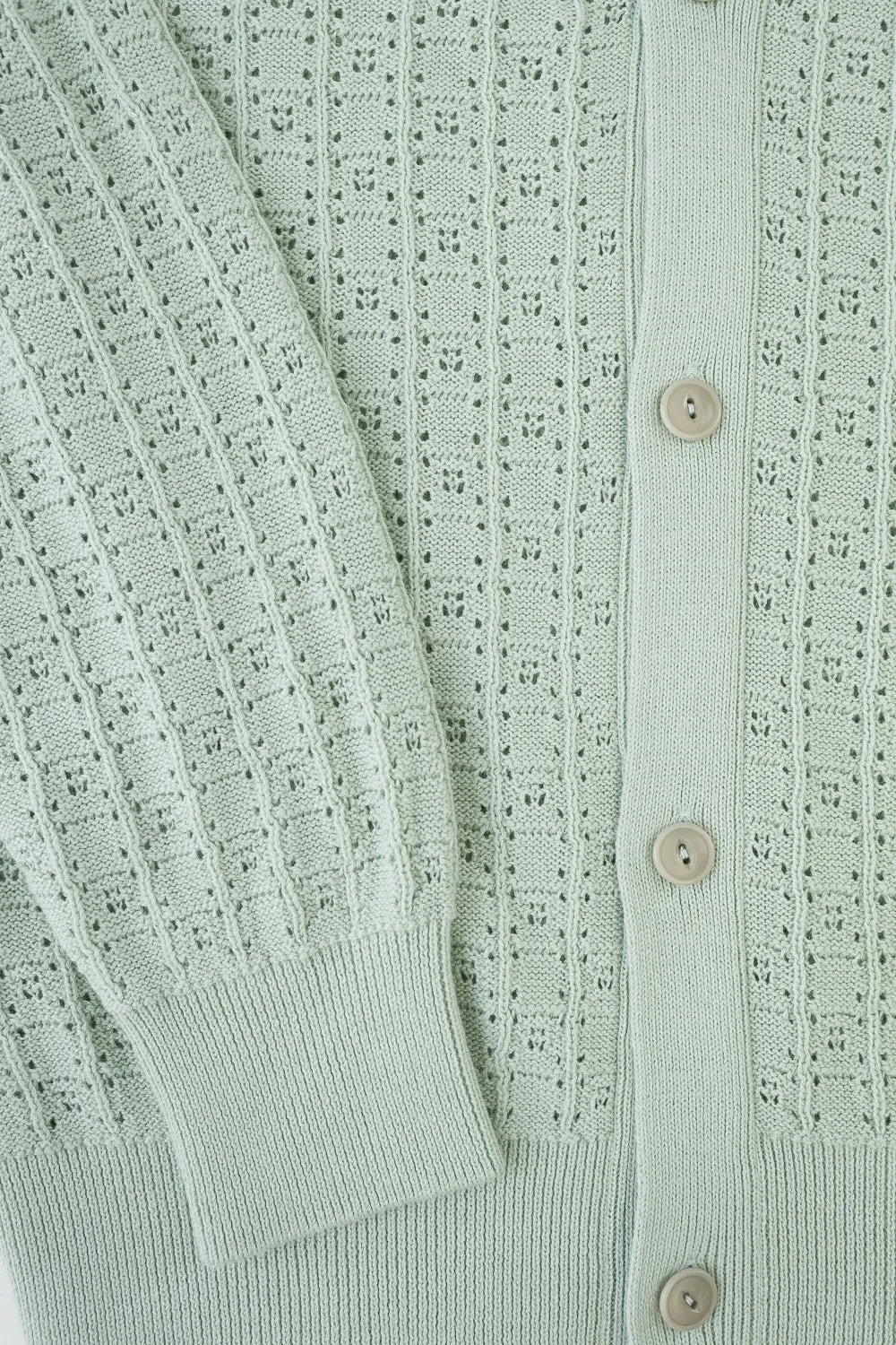 Classic Cardigan Domino - Seafoam