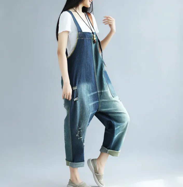 Denim Loose Casual Summer Denim Overall Loose Women Jumpsuits CNHK07156