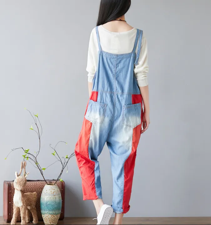 Denim Summer  Jumpsuits, Denim Overall, Loose Women Jumpsuits CNHK08023