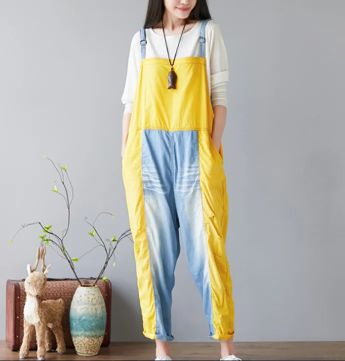 Denim Summer  Jumpsuits, Denim Overall, Loose Women Jumpsuits CNHK08023