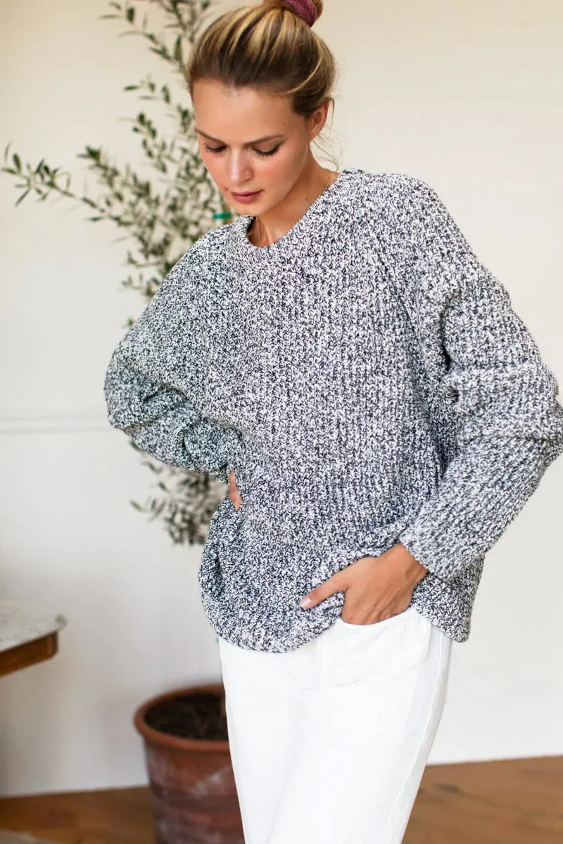 Emerson Fry Ryan Heavy Sweater Marled Ivory & Navy