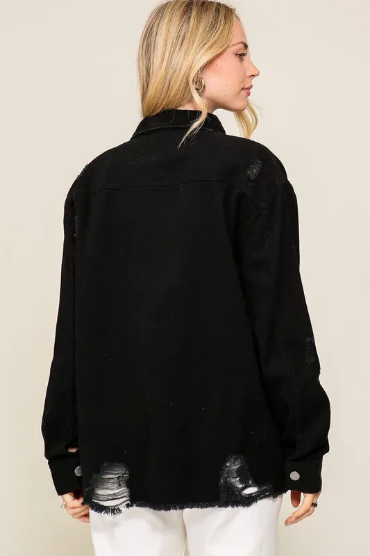 Let's Head Out Black Denim Jacket