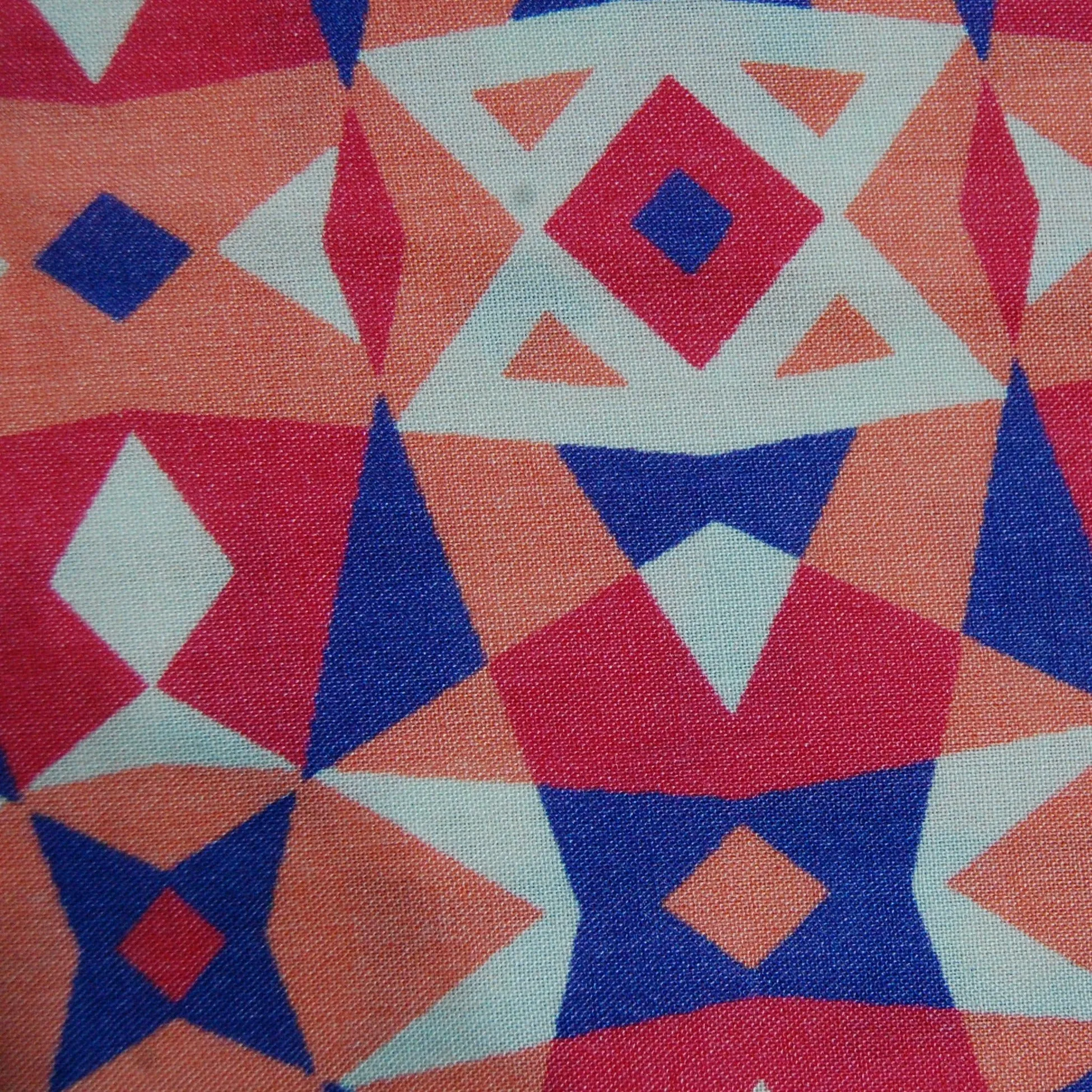 Multi Color Geometrical Print Rayon Fabric