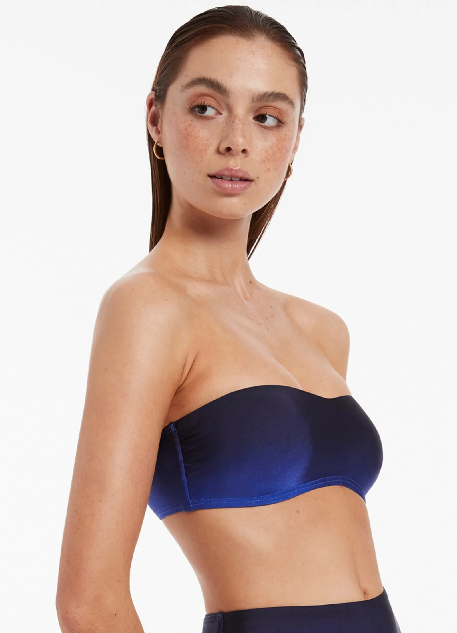 Oia Sunset Minimal Bandeau Bikini Top - Ocean