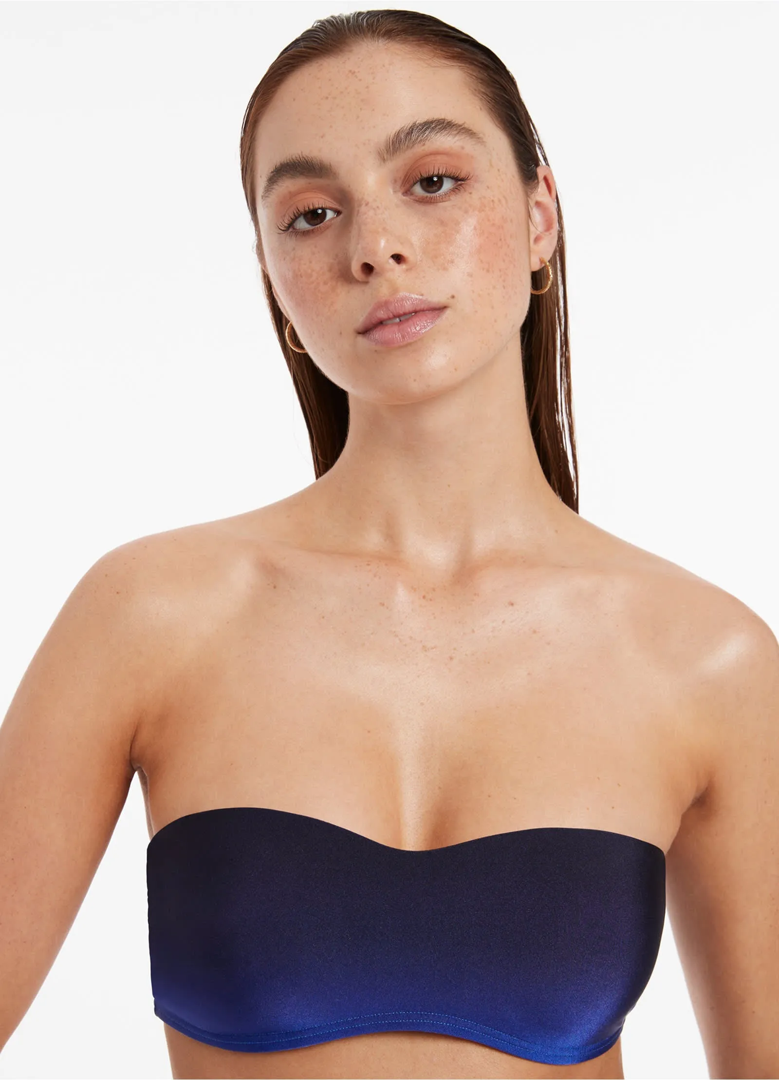 Oia Sunset Minimal Bandeau Bikini Top - Ocean