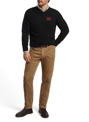 Peter Millar Crown Heritage Cashmere Custom V-Neck Sweaters, Black