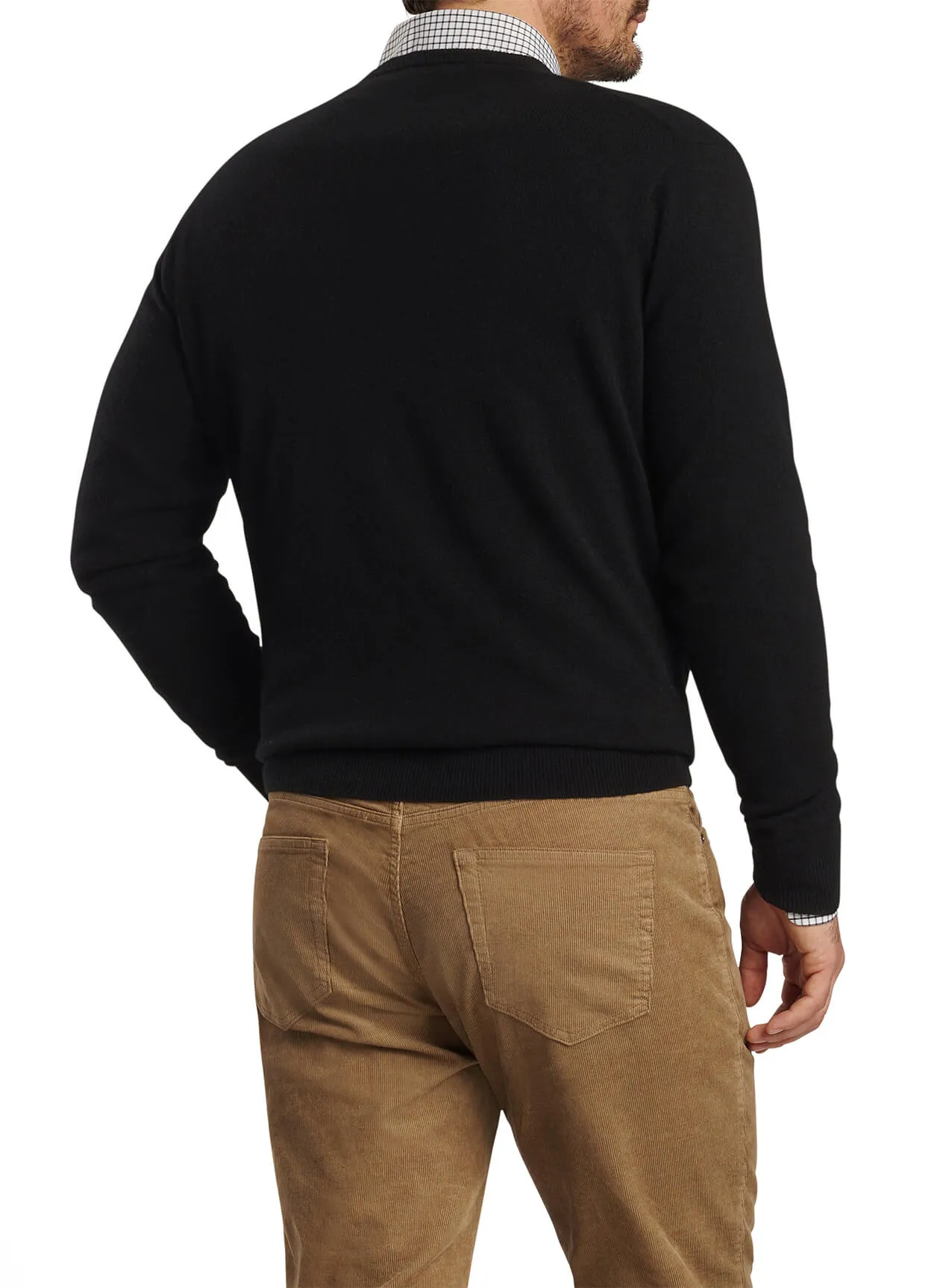 Peter Millar Crown Heritage Cashmere Custom V-Neck Sweaters, Black