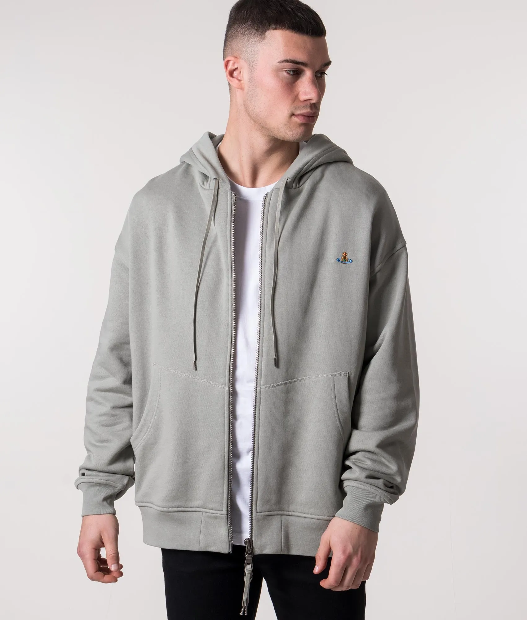 Relaxed Fit Zip Through Rugged Hoodie