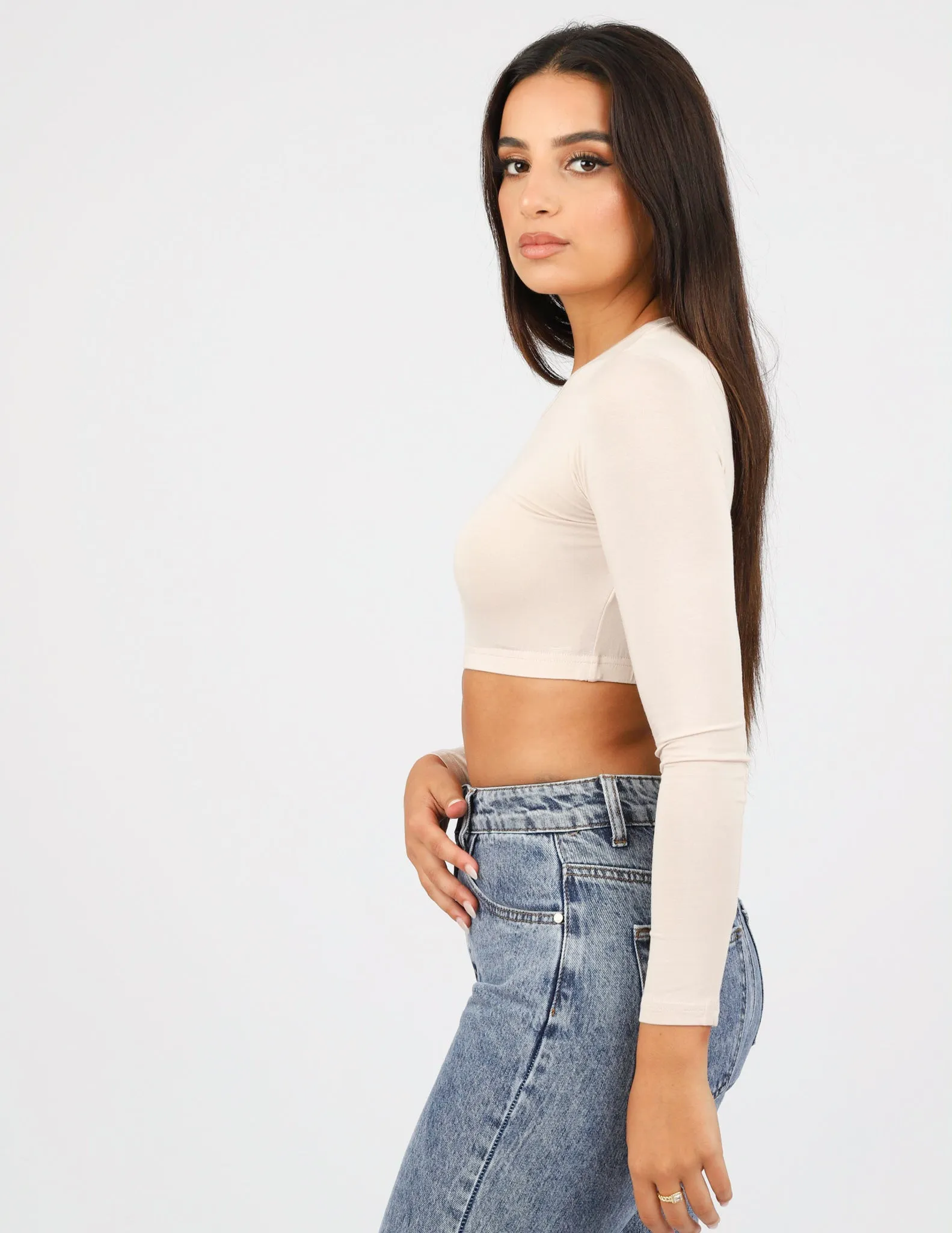 Round Neck Crop Body Top