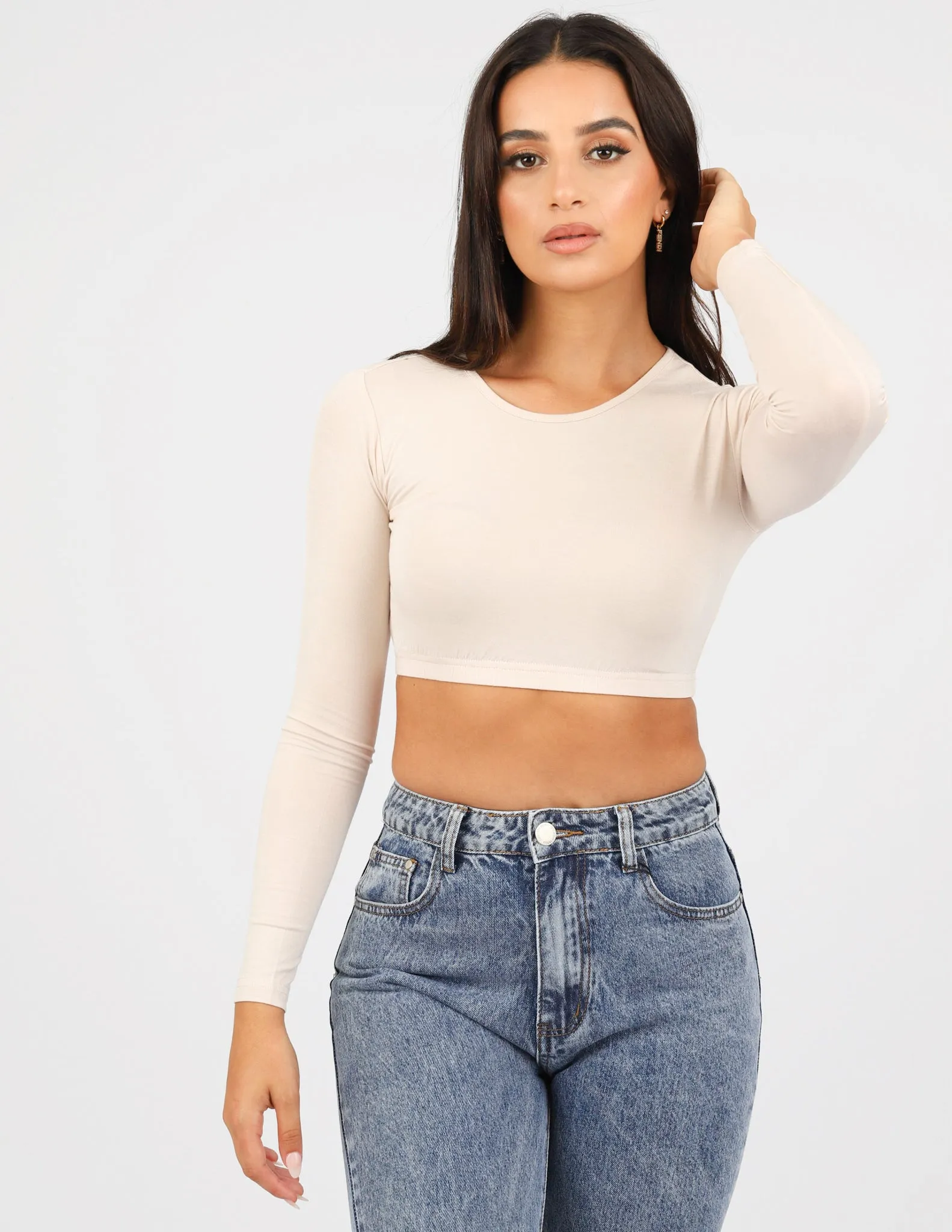 Round Neck Crop Body Top