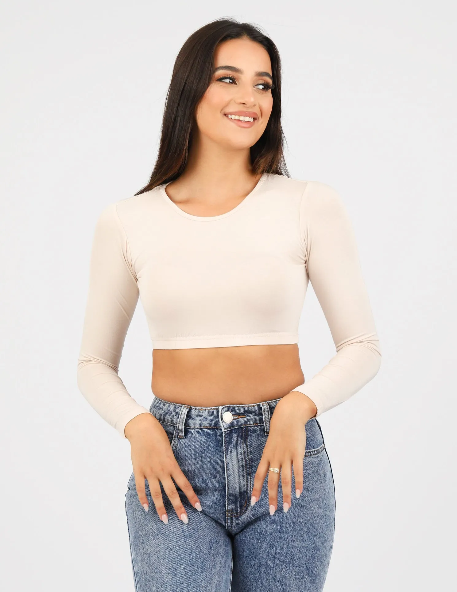 Round Neck Crop Body Top