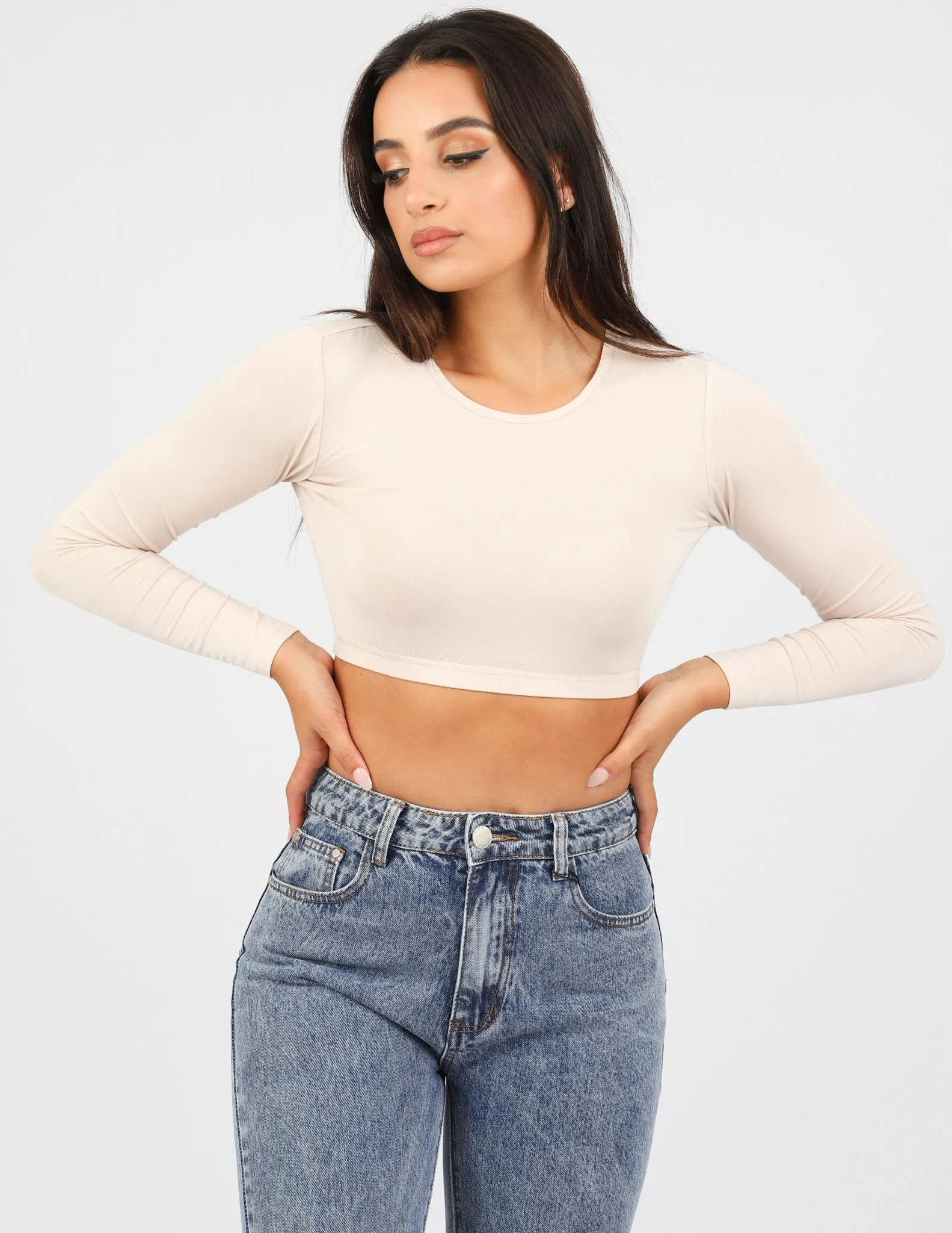 Round Neck Crop Body Top