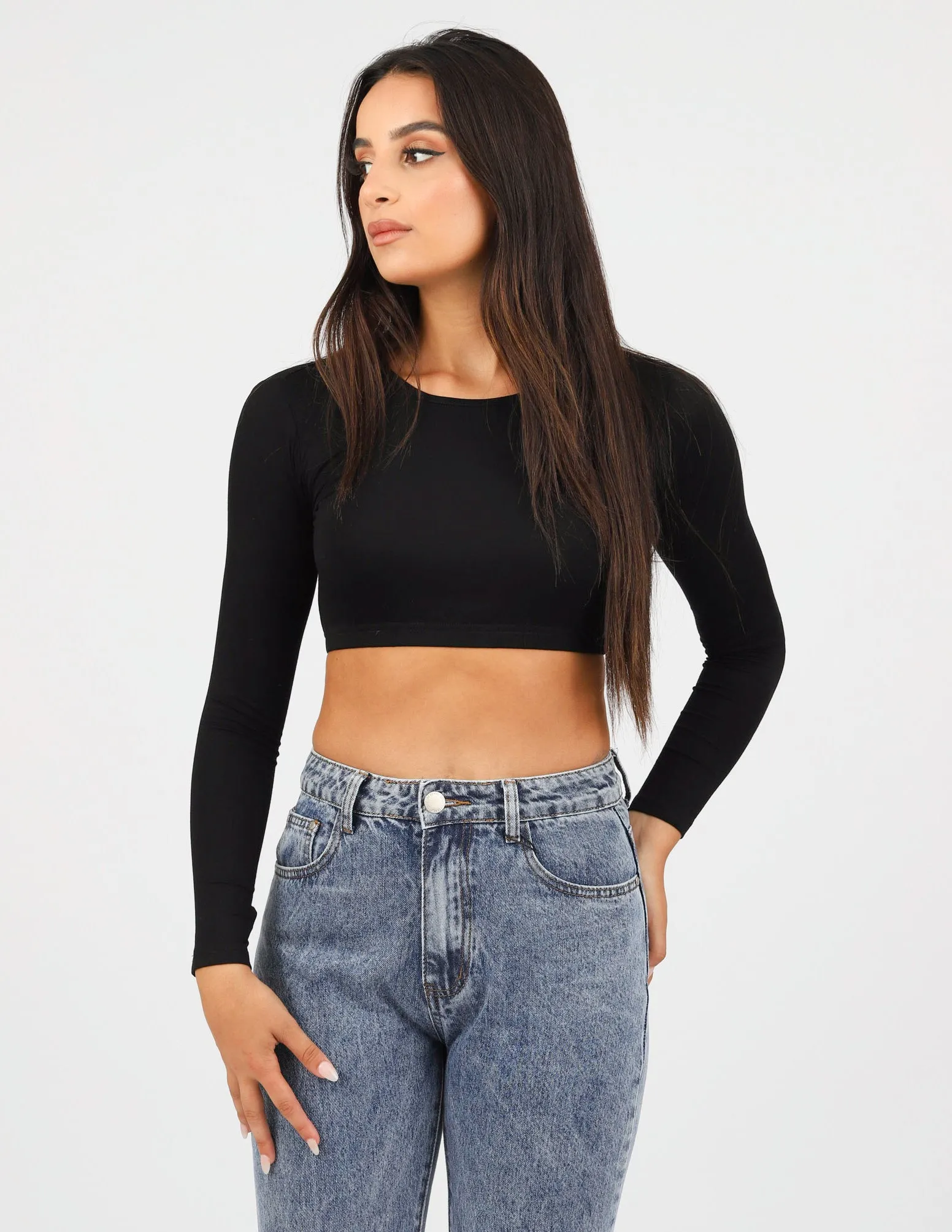 Round Neck Crop Body Top