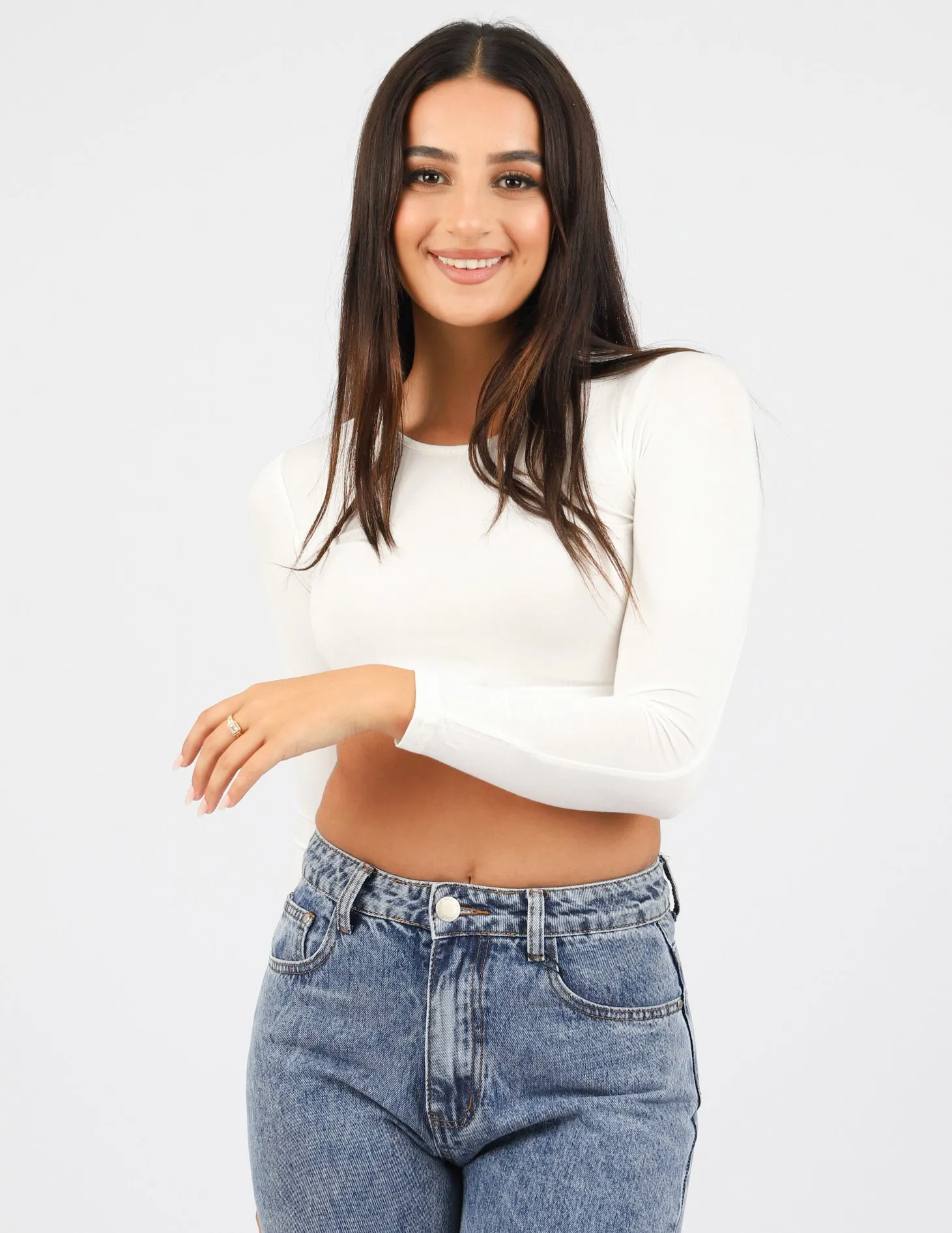 Round Neck Crop Body Top