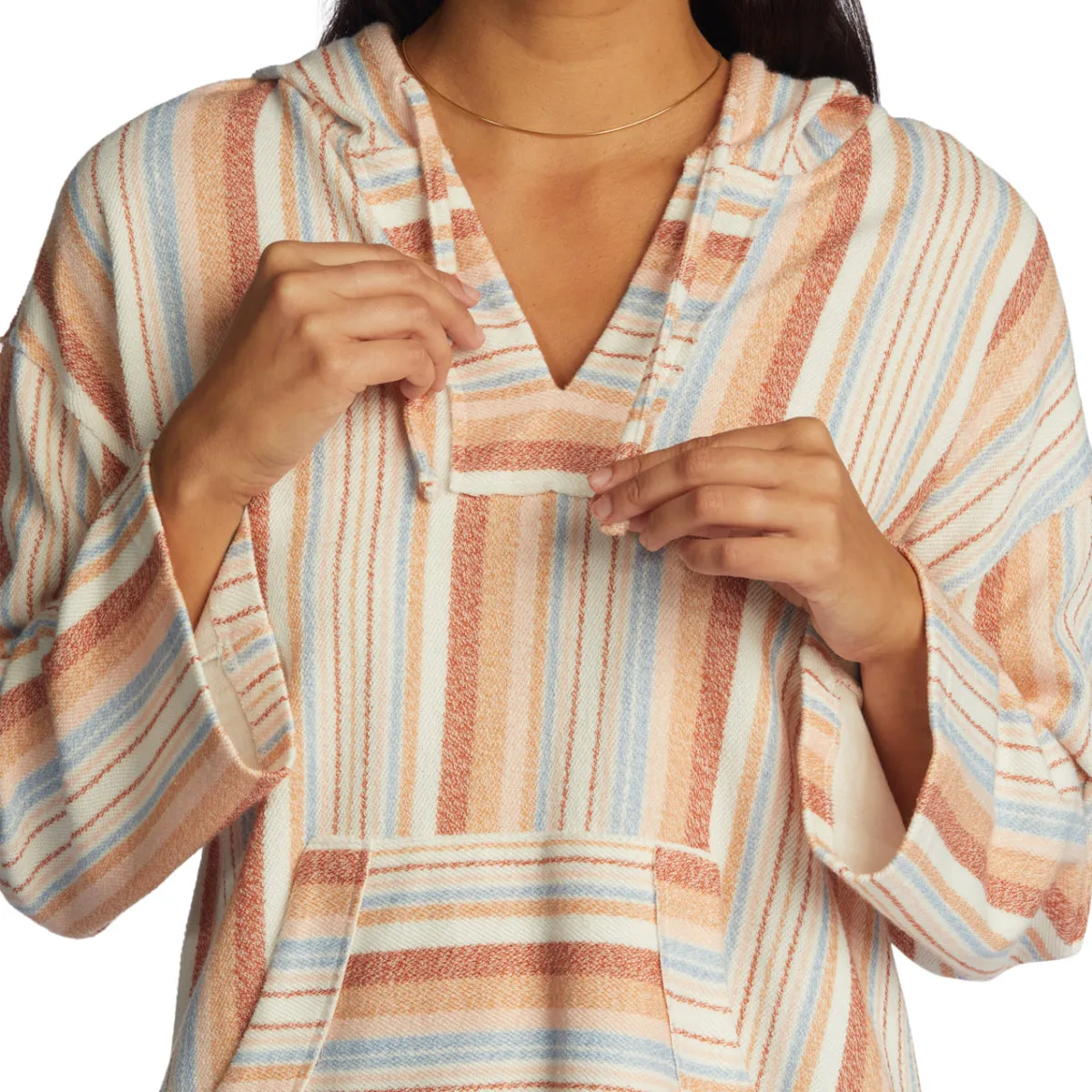 Roxy Women's Waves And Rays Stripe Poncho Hoodie