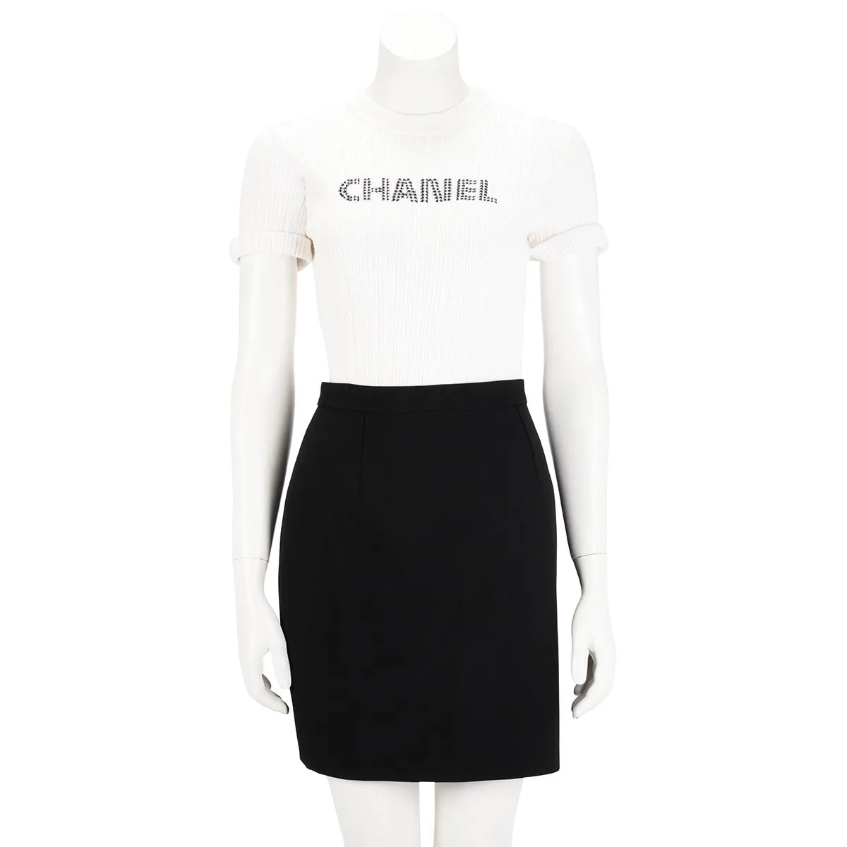 Saint Laurent Black Wool Pencil Skirt FR 40