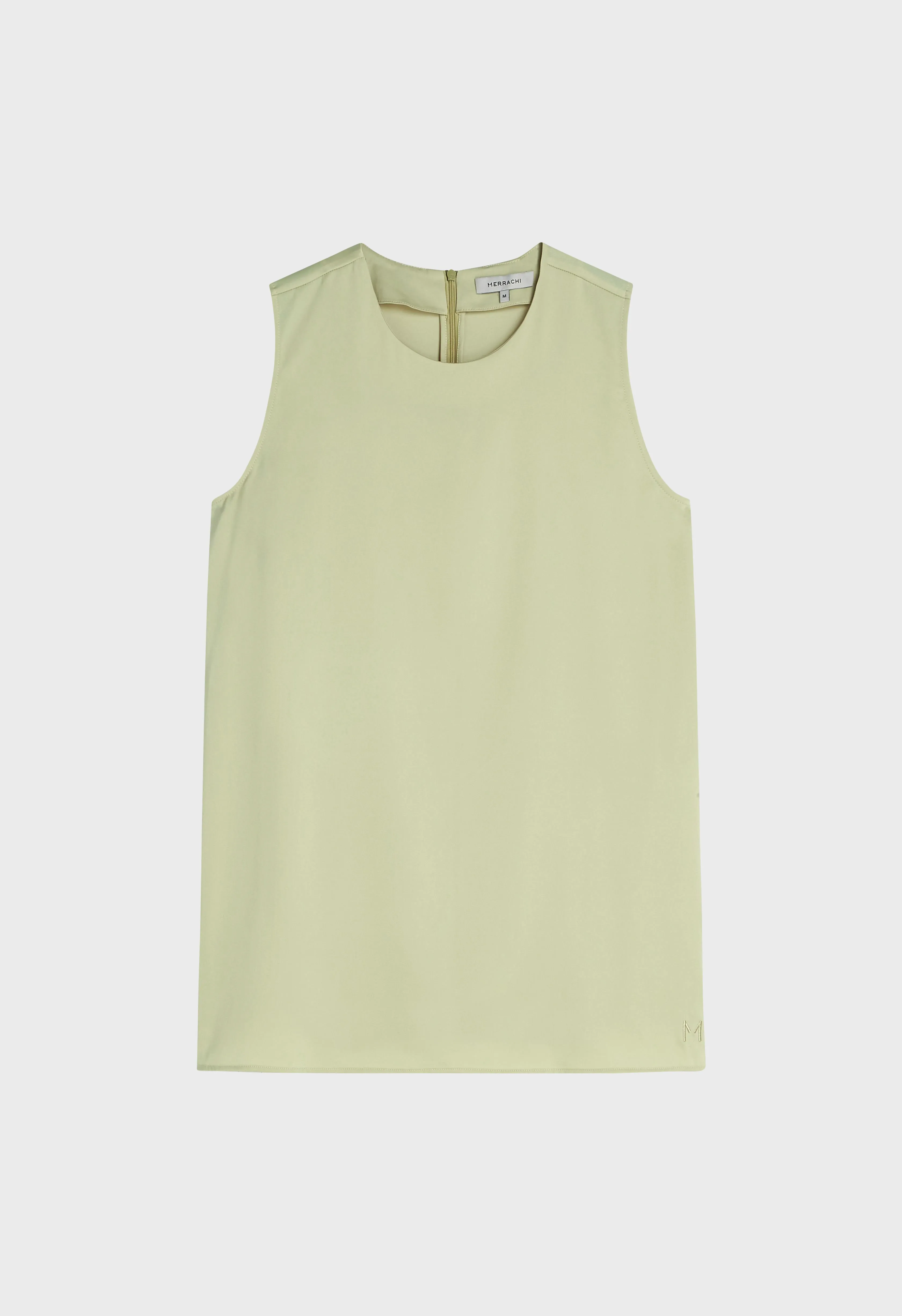 Satin Sleeveless Top | Soft Khaki