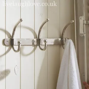 Silver Metal 3 Coat Hooks