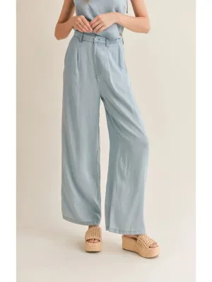 Soft Breeze Chambray Wide Leg Pant