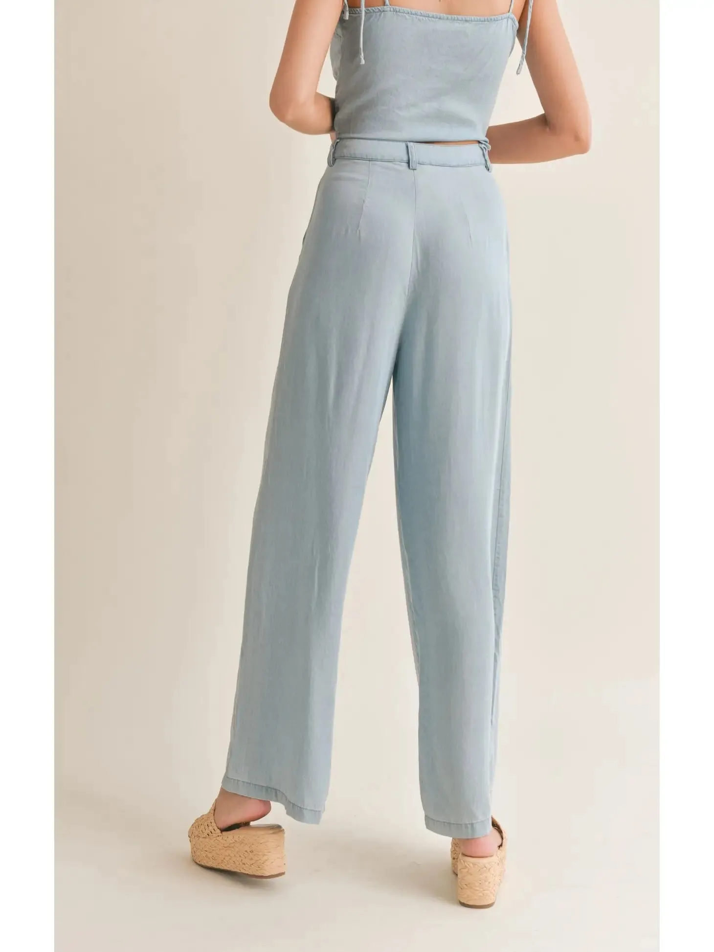 Soft Breeze Chambray Wide Leg Pant