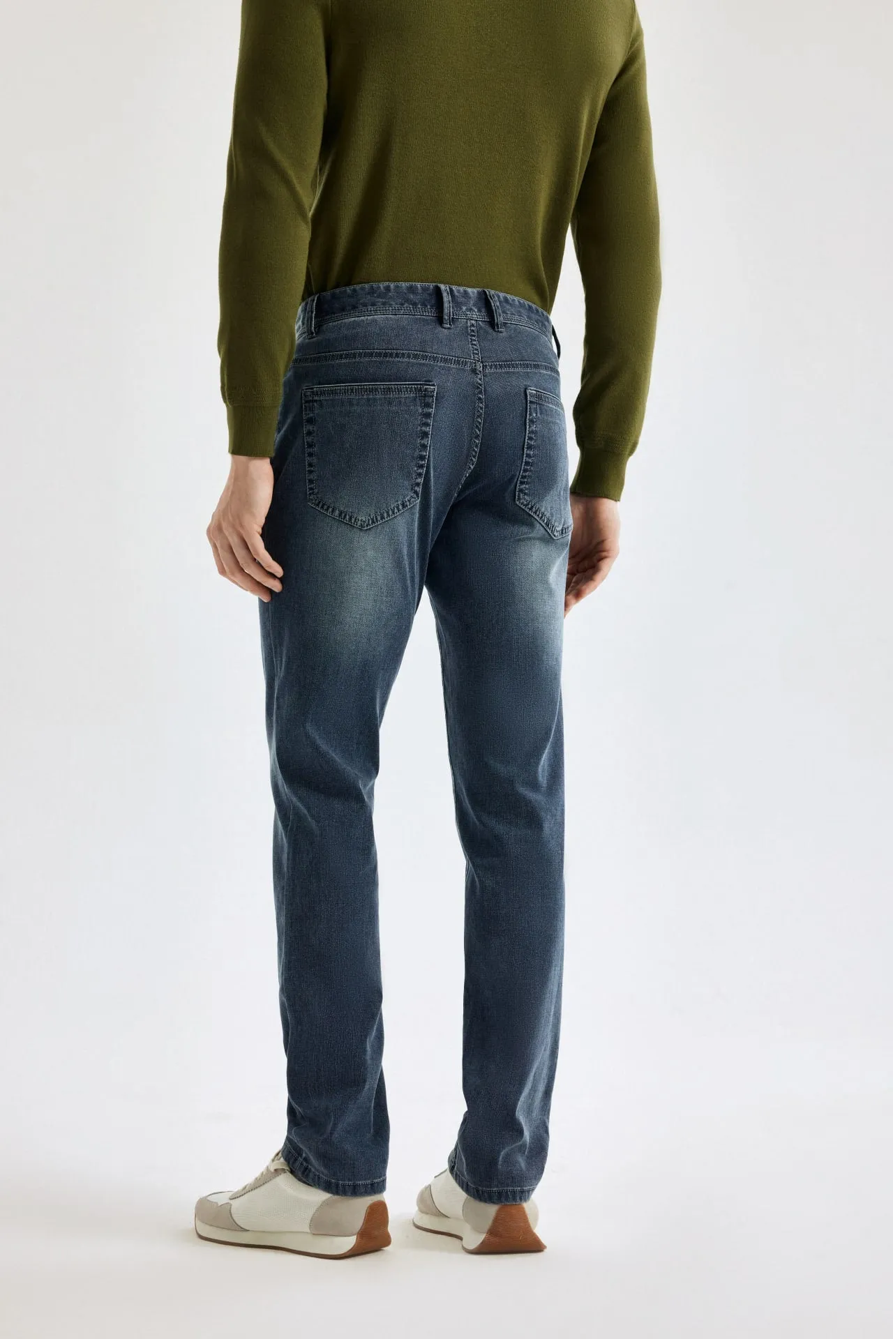 Soft Stretch Denim Jeans with Elastic Waistband