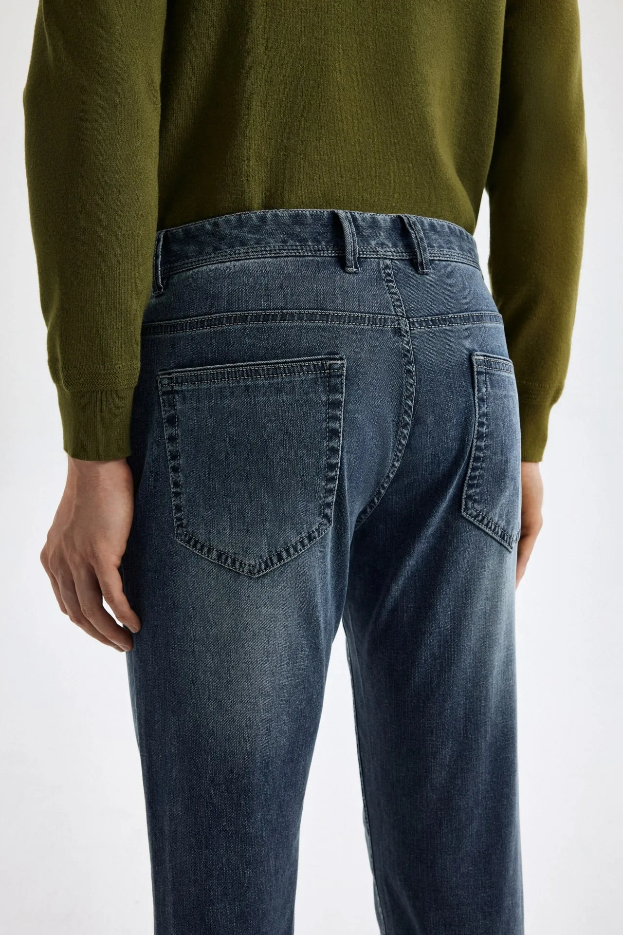 Soft Stretch Denim Jeans with Elastic Waistband