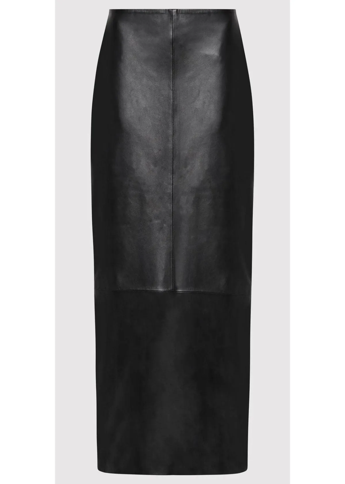 ST. AGNI Leather Column Skirt - Black