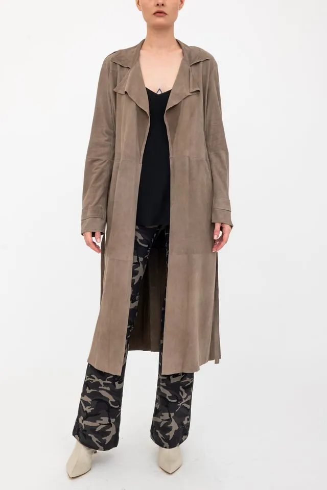 Suede Leather Dust Coat