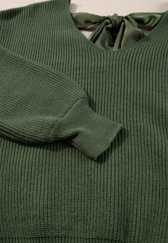 Tied Back V-Neck Sweater