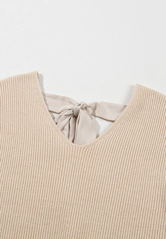 Tied Back V-Neck Sweater