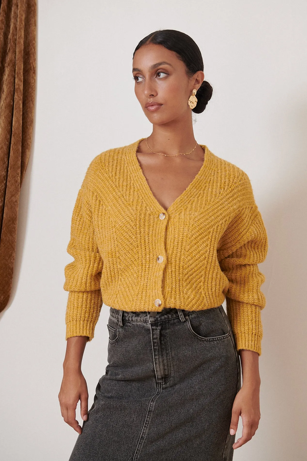 Tio Cardigan - Mustard