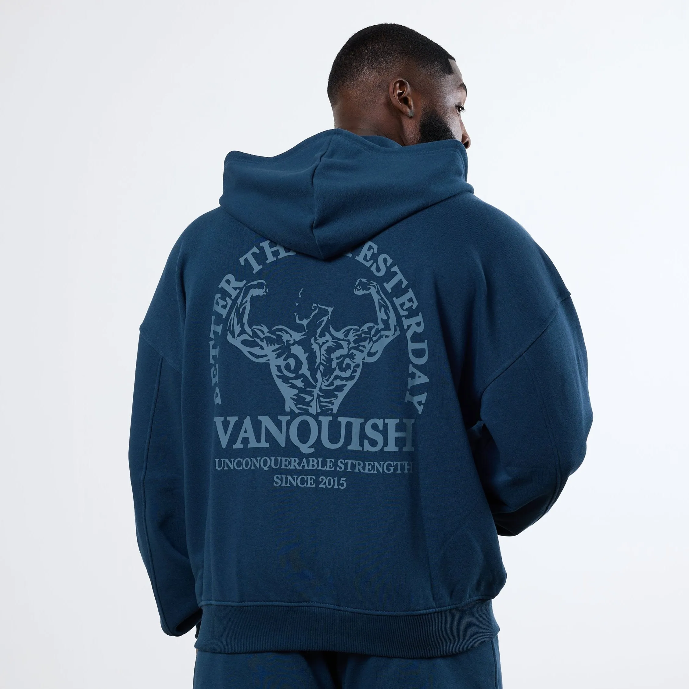 Vanquish Midnight Blue Unconquerable Strength Full Zip Hoodie