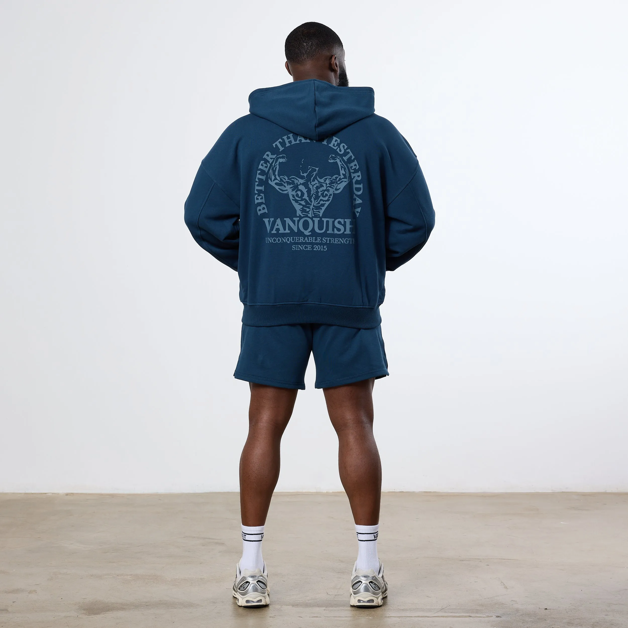 Vanquish Midnight Blue Unconquerable Strength Full Zip Hoodie