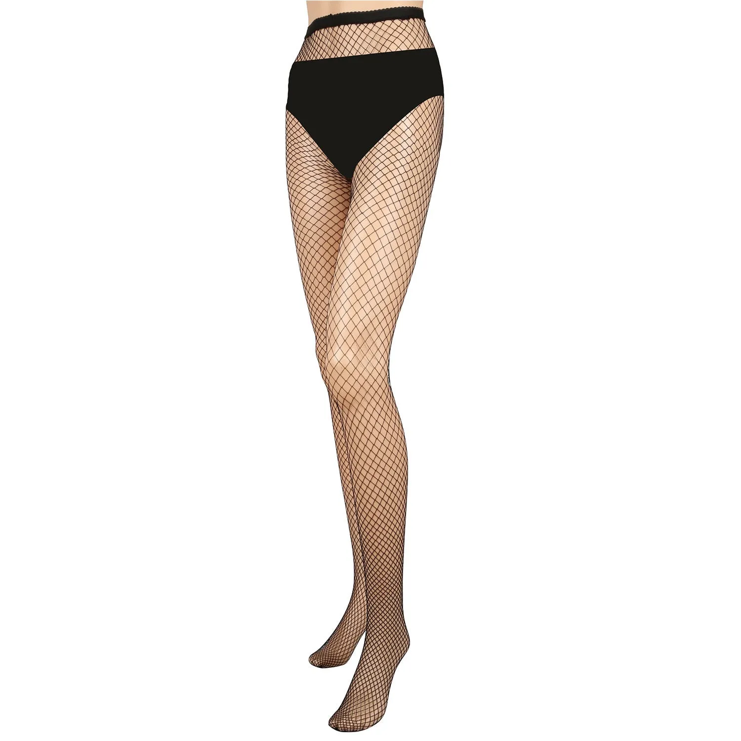 Women Fishnet Tights Sexy High Waist Fishnet Pantyhose Stretchy Mesh Hollow Out Tights Stockings w/ Small Medium Large Hole Choices